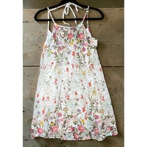 Lots of Love by Speechless Floral Mini Lined Boho Dress Summer White Womens M